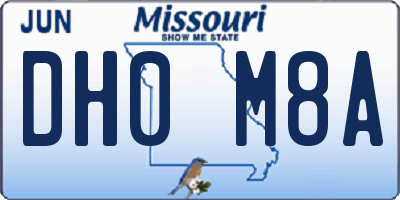 MO license plate DH0M8A