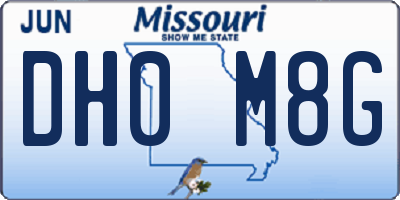 MO license plate DH0M8G