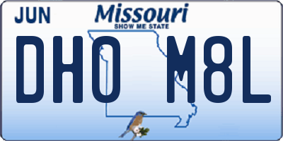 MO license plate DH0M8L