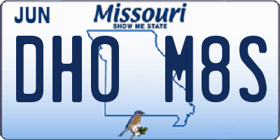 MO license plate DH0M8S