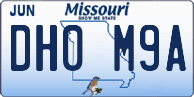 MO license plate DH0M9A