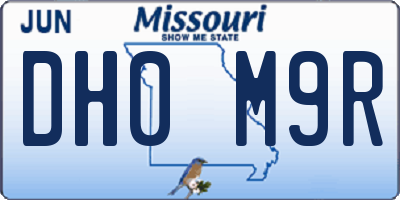 MO license plate DH0M9R