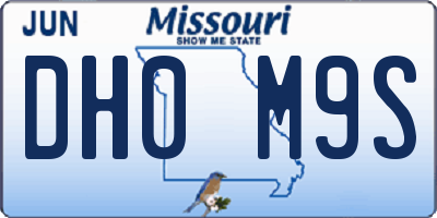 MO license plate DH0M9S