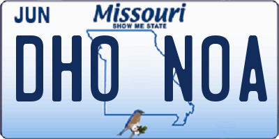 MO license plate DH0N0A