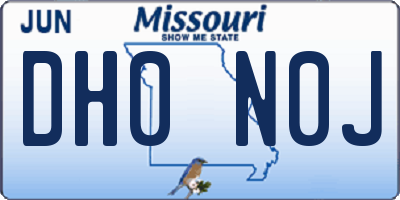 MO license plate DH0N0J