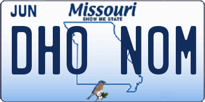 MO license plate DH0N0M