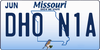 MO license plate DH0N1A
