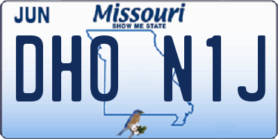 MO license plate DH0N1J