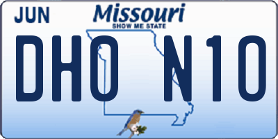 MO license plate DH0N1O