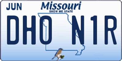 MO license plate DH0N1R