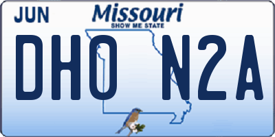 MO license plate DH0N2A
