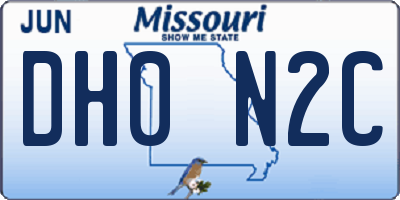 MO license plate DH0N2C