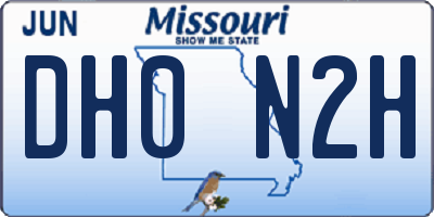 MO license plate DH0N2H