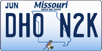 MO license plate DH0N2K