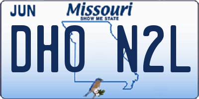 MO license plate DH0N2L