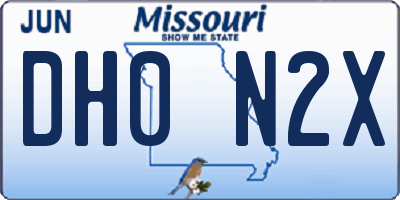 MO license plate DH0N2X