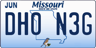 MO license plate DH0N3G
