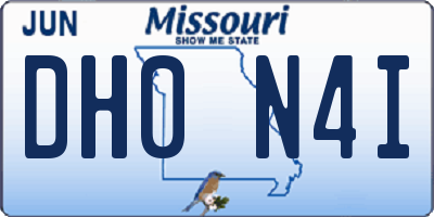 MO license plate DH0N4I