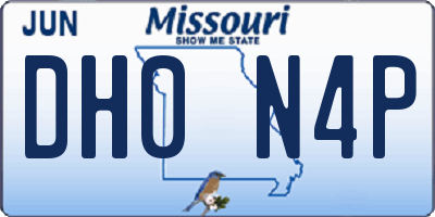 MO license plate DH0N4P
