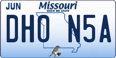 MO license plate DH0N5A