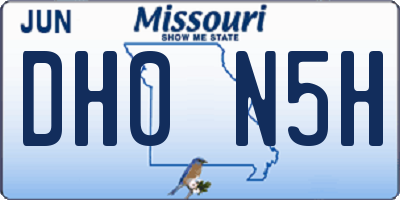 MO license plate DH0N5H
