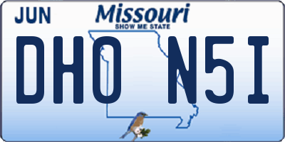 MO license plate DH0N5I