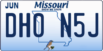 MO license plate DH0N5J