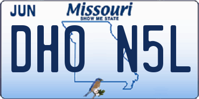 MO license plate DH0N5L