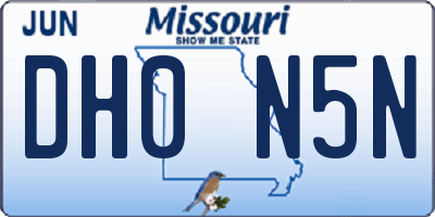MO license plate DH0N5N
