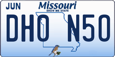 MO license plate DH0N5O