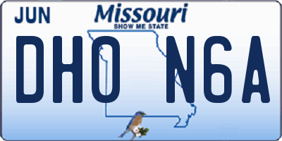 MO license plate DH0N6A