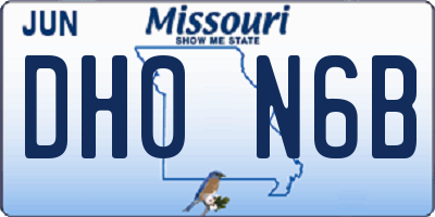 MO license plate DH0N6B