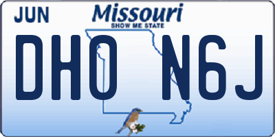 MO license plate DH0N6J