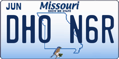 MO license plate DH0N6R