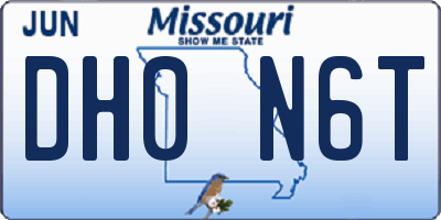 MO license plate DH0N6T