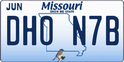 MO license plate DH0N7B