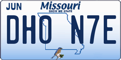 MO license plate DH0N7E
