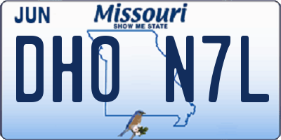 MO license plate DH0N7L