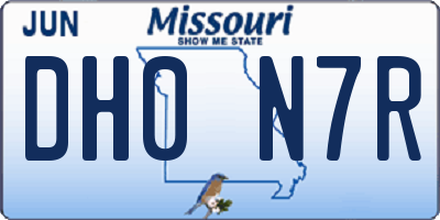 MO license plate DH0N7R
