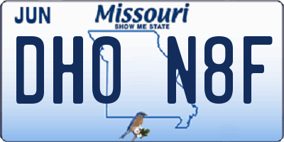 MO license plate DH0N8F