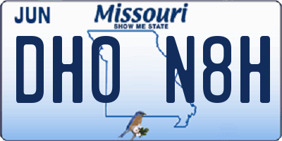 MO license plate DH0N8H