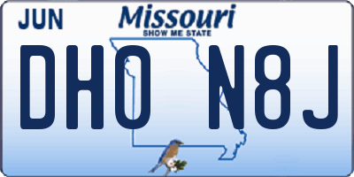 MO license plate DH0N8J