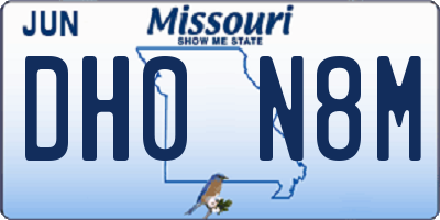 MO license plate DH0N8M