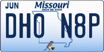 MO license plate DH0N8P