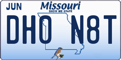 MO license plate DH0N8T