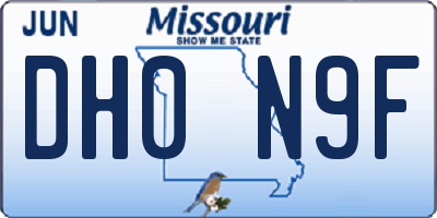 MO license plate DH0N9F