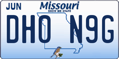 MO license plate DH0N9G