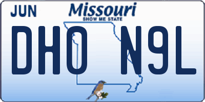 MO license plate DH0N9L