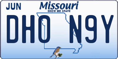 MO license plate DH0N9Y