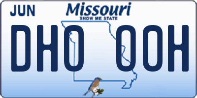 MO license plate DH0O0H